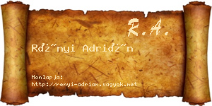 Rényi Adrián névjegykártya